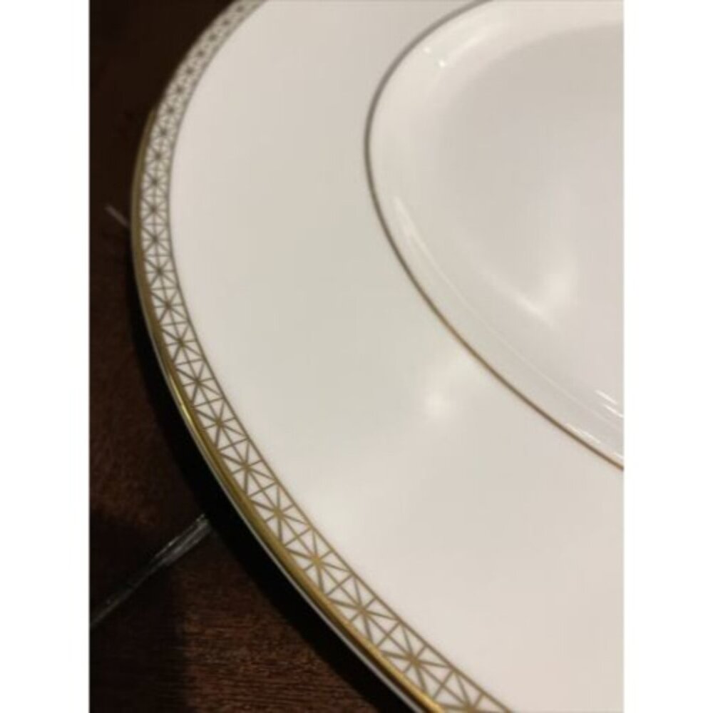 Waterford Lismore Diamond Gold Dinner Plate Set of 2 - Picture 2 of 5